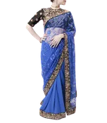 BLACK AND BLUE SAREE