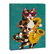 Calico Cat Saxophone Player Canvas Print