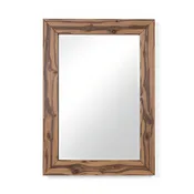 Reclaimed Wood Framed Mirror – Distressed Finish, 24 x 36 Inches, Walnut