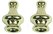 Lamp Finial, Pyramid, Brass Finish, 1.25-In., 2-Pk.