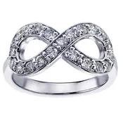 0.65 CT Diamond Infinity Fashion/Anniversary Ring in 14k White Gold