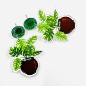 Acrylic Earrings, House Plant
