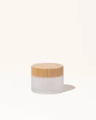 1.7oz / 50ml frosted glass & bamboo jar