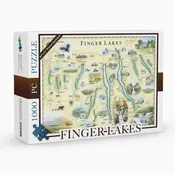 1000-Piece Finger Lakes Illustrated Map Jigsaw Puzzle