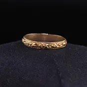 Antique Art Deco 10K Yellow Gold Engraved Baby / Midi Ring