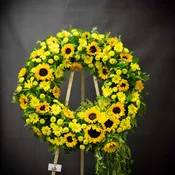 sunflower funeral wreath