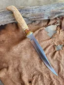 26-22 - Natural Karelian Burl Med Clip Point