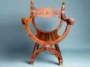 Carved Oak X Chair