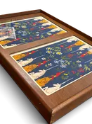 Vintage Framed & Matted Needlepoint Backgammon Board — Urban Redeux