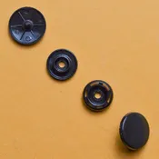 15mm Black Plastic 4-Part Snap Buttons - 1000 Sets