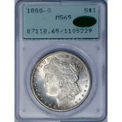 (7118) 1880-S $1 PCGS MS65 CAC Old Holder