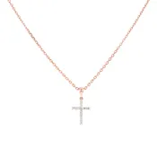 Classic Four Prong Petite Diamond Cross Pendant