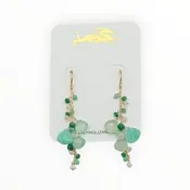 Amazonite, Emerald & Opal Cluster Earrings