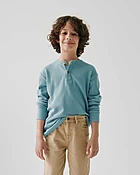 Boys Thermal Henley Top - Blue