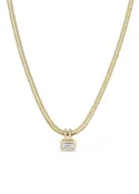 14k Emerald Cut Pendant Necklace