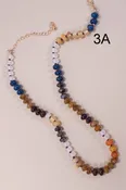 AGATE GLASS SEMI PRECIOUS BEAD NECKLACE
