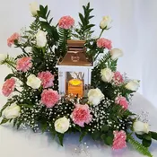 Keepsake Lantern with Carnations & Roses
