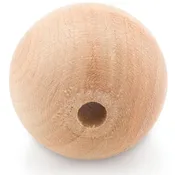 1-1/2" (38.1mm) Natural Wood Ball Bead with 1/4" (6.35mm) Hole