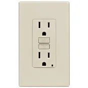 15A SmartlockPro Self-Test GFCI Screwless Wall Plate Almond