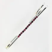 2-Tone Pink Rhinestone Strip Stock Pin Silver Large