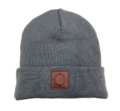Frostbite Leather Patch Beanie - Gray