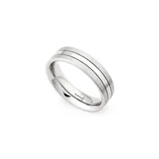 6.5mm Grooved Brushed Sides and Polished Center Wedding Band