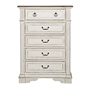 Abbey Park - 5 Drawer Chest - Antique White