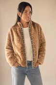 Bambi Print Faux Fur Jacket