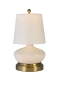 Bella Ivory Brass Small Cordless Lamp - Made in the USA