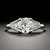 Art Deco 1.19 Carat Diamond Engagement Ring - GIA  J I1