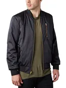 Embroidered Reversible Satin Bomber - Black / Navy Camo