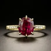 Lang Collection 3.01 Carat Gem Ruby and Diamond 18K Ring