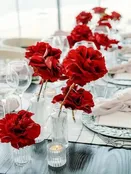 Burgundy Red Bud Vase – Cocktail Table Flowers | Flowers Valley — Flowers Valley Events