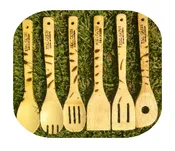 REAL CAJUN SCHOOL OF COOKING 6 PC BRANDED SPOON SET