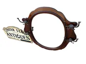 67066 Antique Mahogany Hatrack Coat Tree with Beveled Mirror