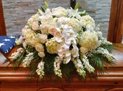 Elegant White Orchid Casket Spray