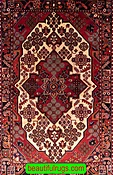 4x6 Rug, Persian Hamadan Rug, Tribal Rug Wool Rug