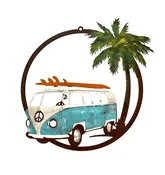 Beach Bus Ring Wall Art Hand-Painted R100P