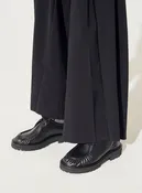 Black leather derbies