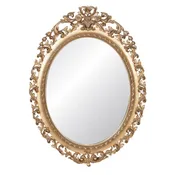 19th Century Carved French Louis XVI Style Oval Shaped Giltwood Mirror with Beveled Glass