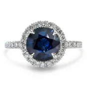 Amorette 2ct Blue Sapphire Halo Engagement Ring
