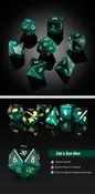 Gemstone Dice Set (7pcs) Green Cat’s Eye (Synthetic)