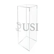 Acrylic Display Column Pedestal w Lid Opening, 36x10in, Clear