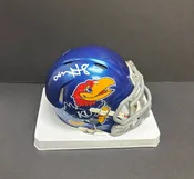 KU Jayhawks Isaiah Marshall signed mini-helmet