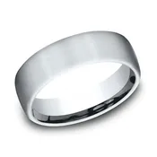 10k White Gold 6.5mm Satin Finish Comfort Fit Wedding Band