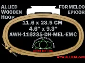 11.6 x 23.5 cm (4.6 x 9.3 inch) Oval Double Height Allied Wooden Embroidery Hoop, Double Height - Melco Epicor (EMC) Flat Table