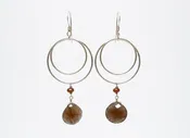 .925 Faceted Quartz Earrings · Jewelry · wire · Brown