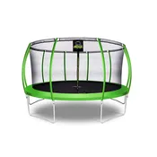 Machrus Moxie Pumpkin-Shaped Outdoor Trampoline Set with Premium Top-Ring Frame Safety Enclosure, 15 FT