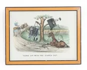 American Victorian Figures And Horses Lithograph