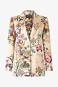 Blazer Aus Seide Mit Oriental Bird Print
